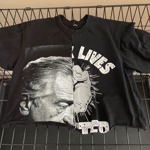 two tone cropped shirt